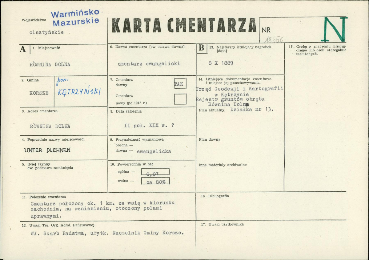 Karta cmentarza, skan nr 1