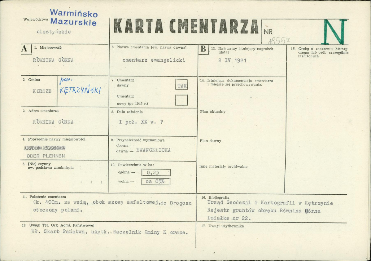 Karta cmentarza, skan nr 1
