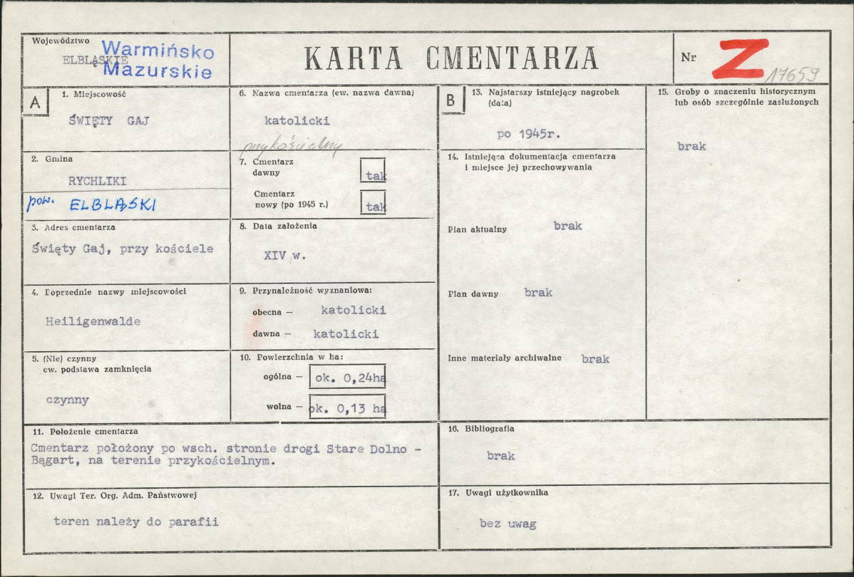 Karta cmentarza, skan nr 1