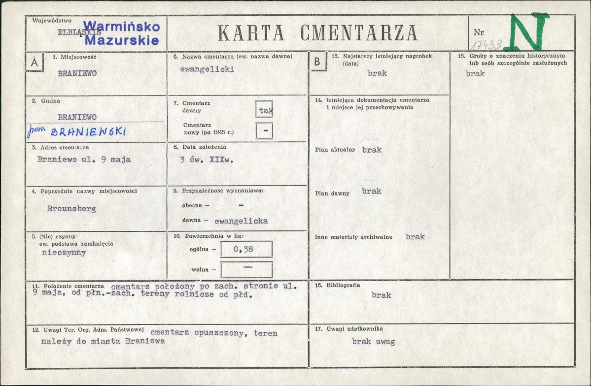 Karta cmentarza, skan nr 1