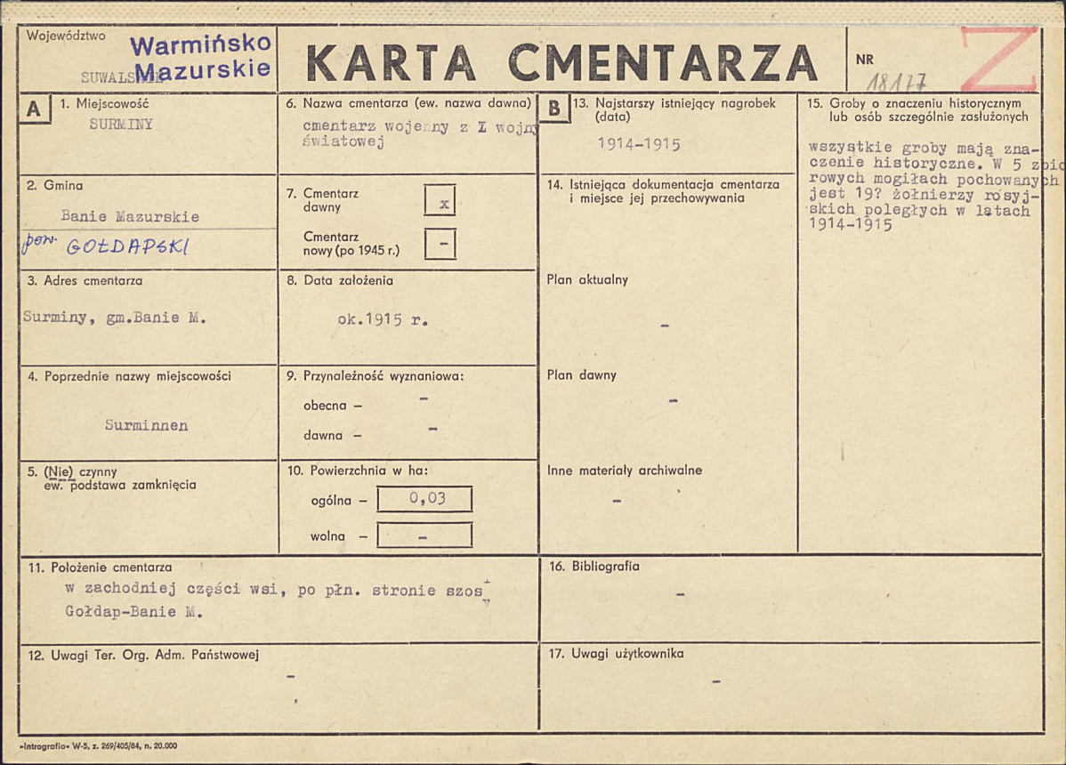 Karta cmentarza, skan nr 1