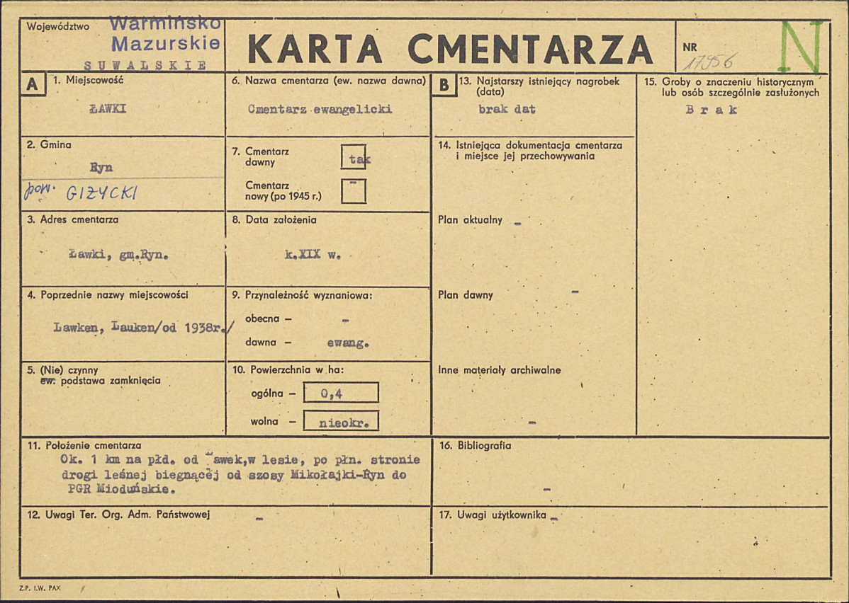 Karta cmentarza, skan nr 1