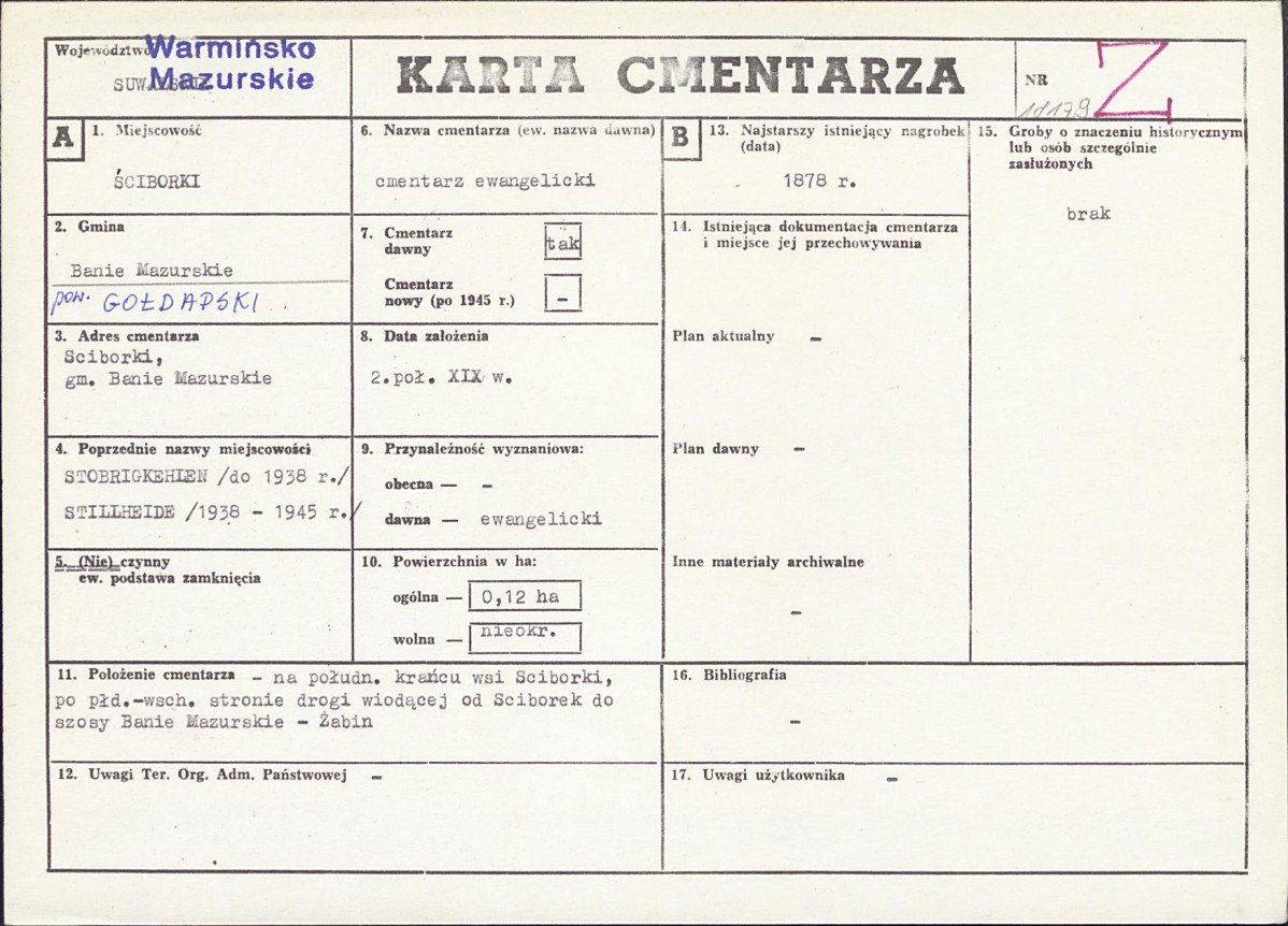 Karta cmentarza, skan nr 1