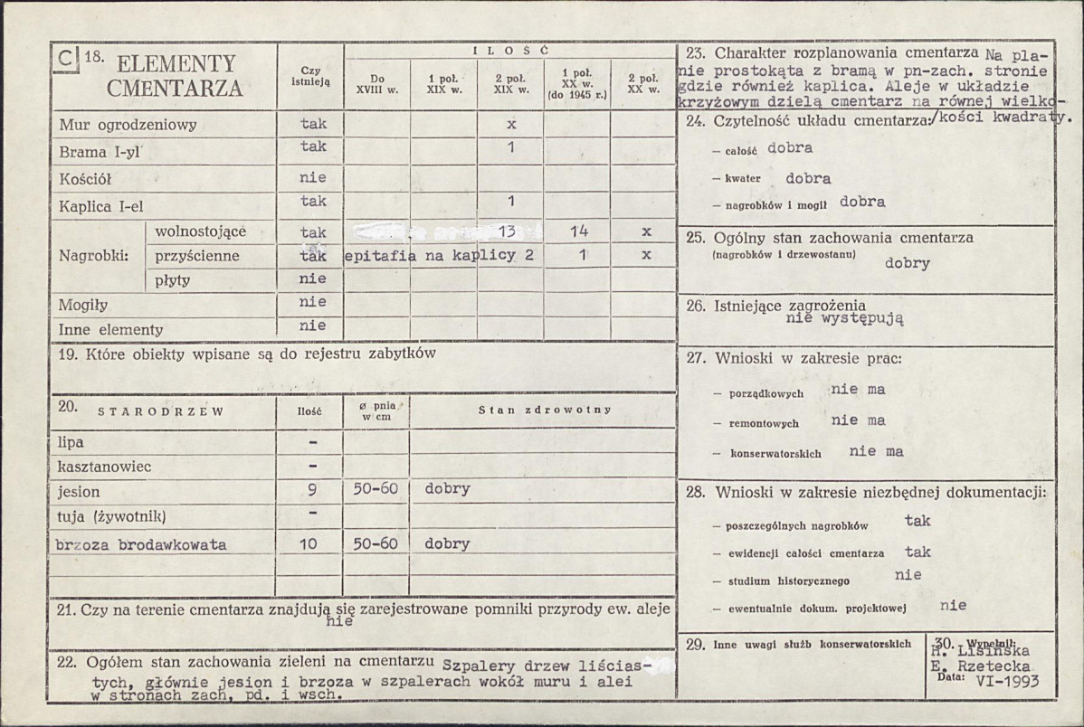 Karta cmentarza, skan nr 2