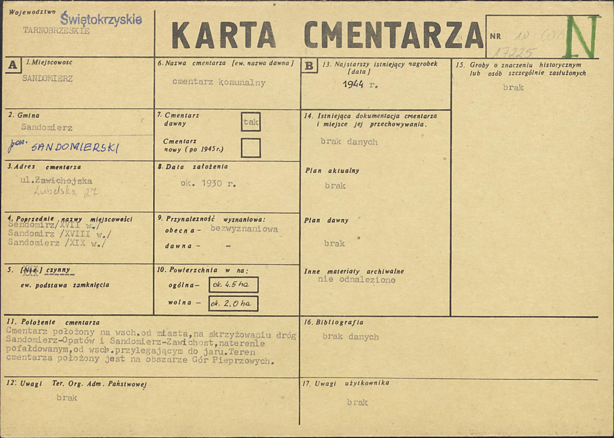 Karta cmentarza, skan nr 1