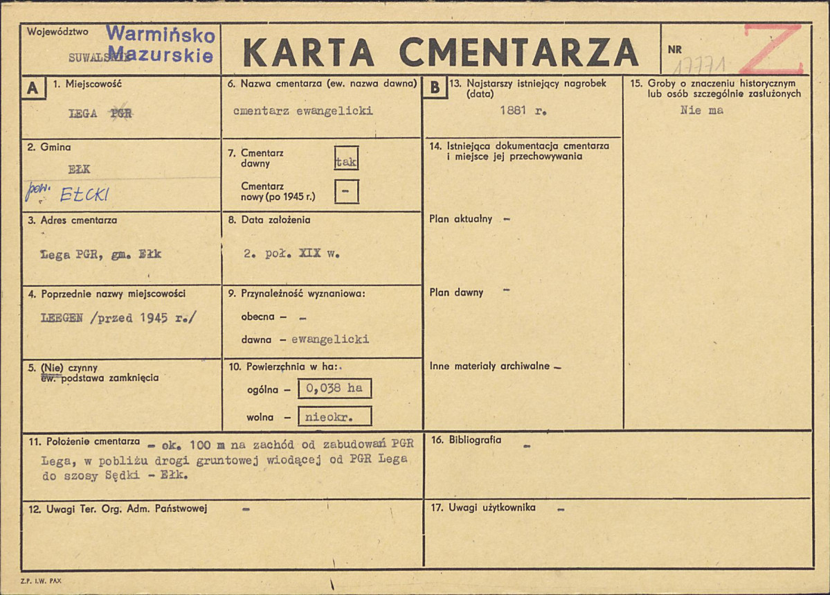 Karta cmentarza, skan nr 1