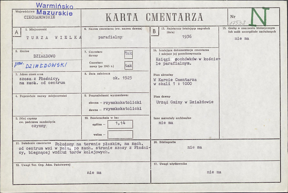 Karta cmentarza, skan nr 1