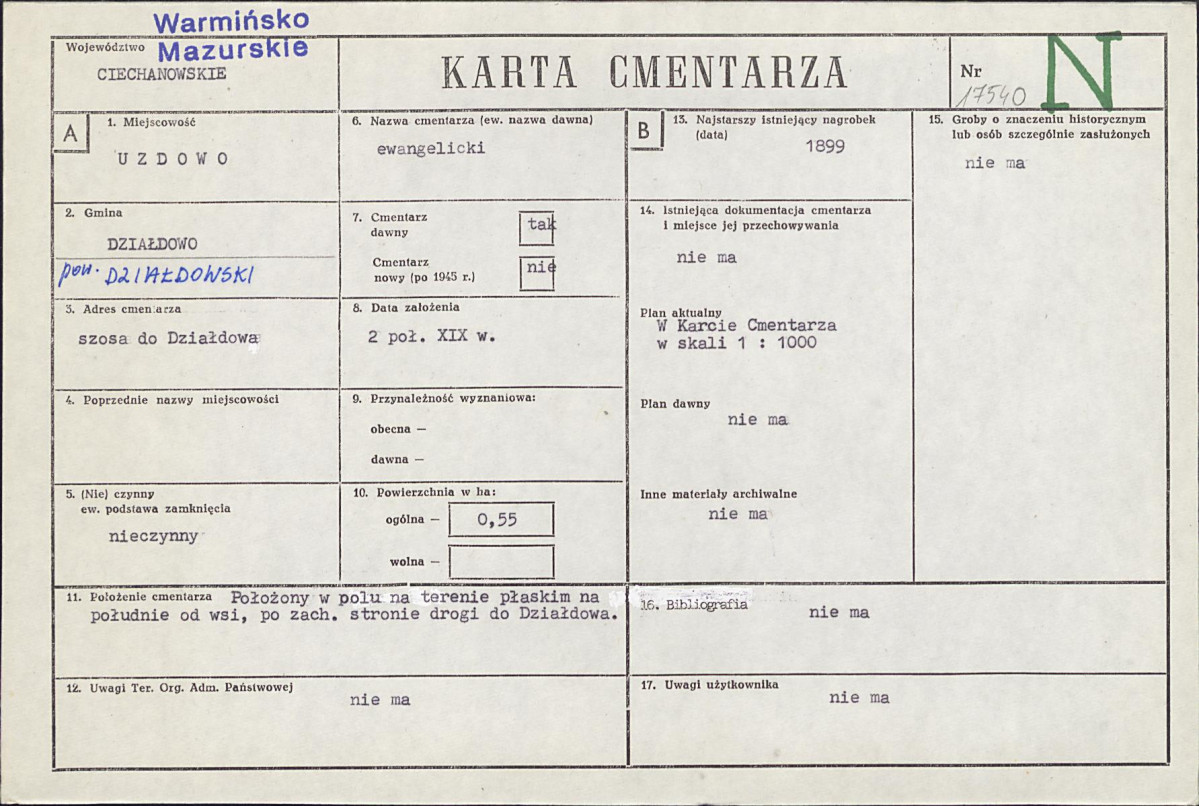Karta cmentarza, skan nr 1