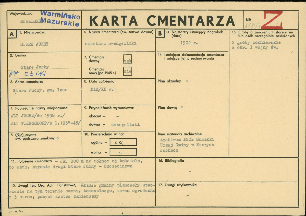 Karta cmentarza, skan nr 1