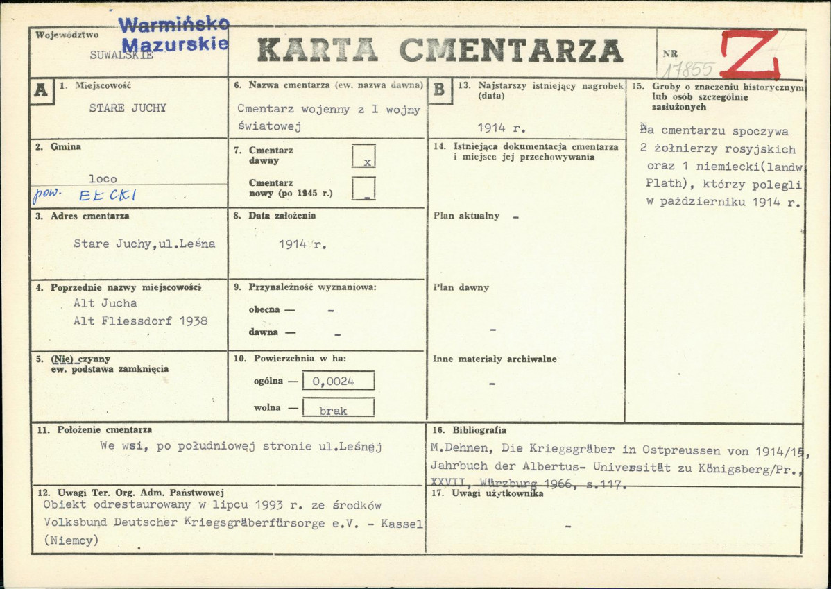 Karta cmentarza, skan nr 1