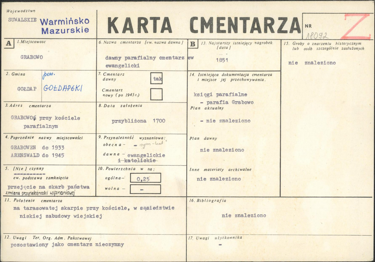 Karta cmentarza, skan nr 1