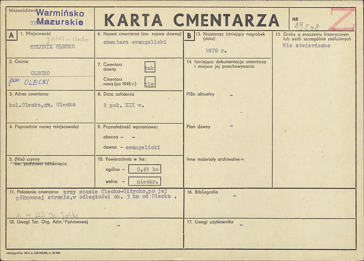 Karta cmentarza, skan nr 1