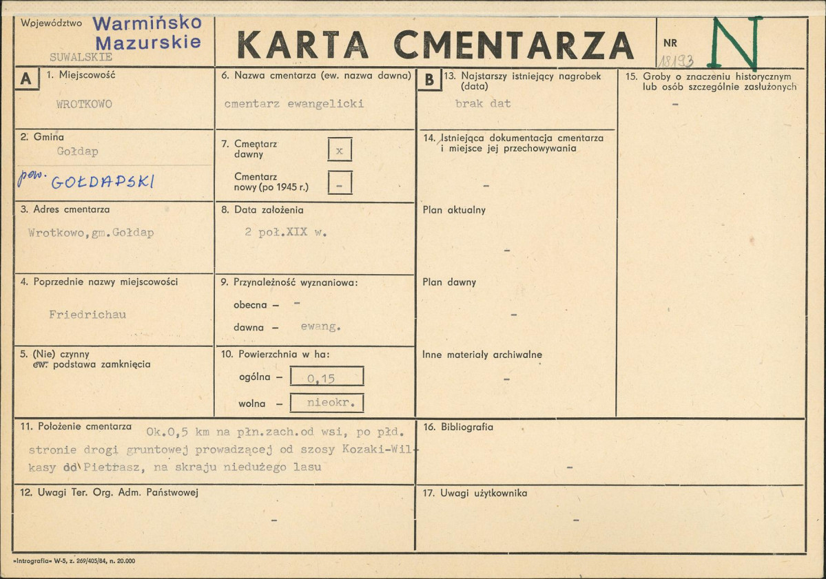 KC - Karta cmentarza, skan nr 1
