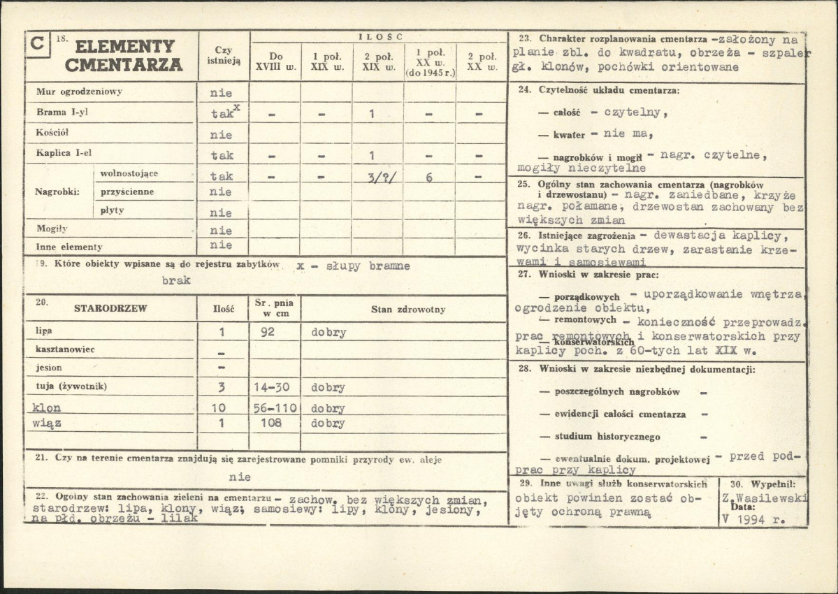 Karta cmentarza, skan nr 2