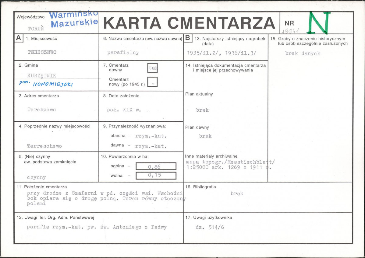 Karta cmentarza, skan nr 1