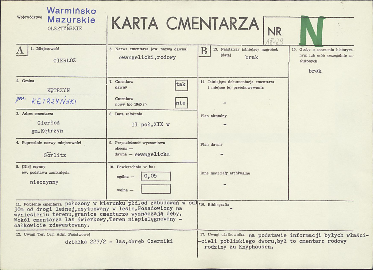 Karta cmentarza, skan nr 1