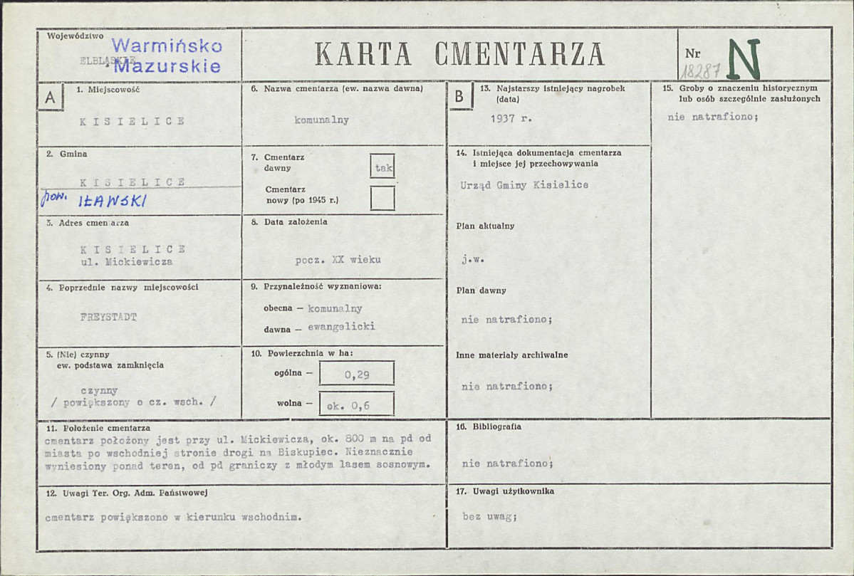 Karta cmentarza, skan nr 1