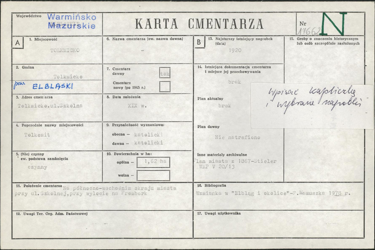 Karta cmentarza, skan nr 1
