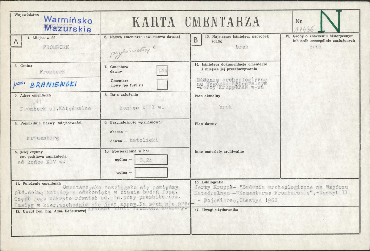 Karta cmentarza, skan nr 1