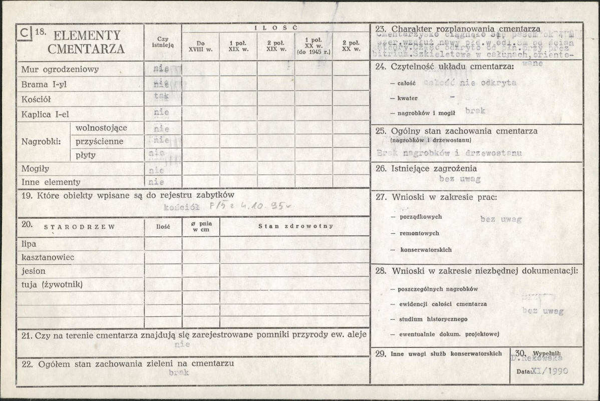Karta cmentarza, skan nr 2
