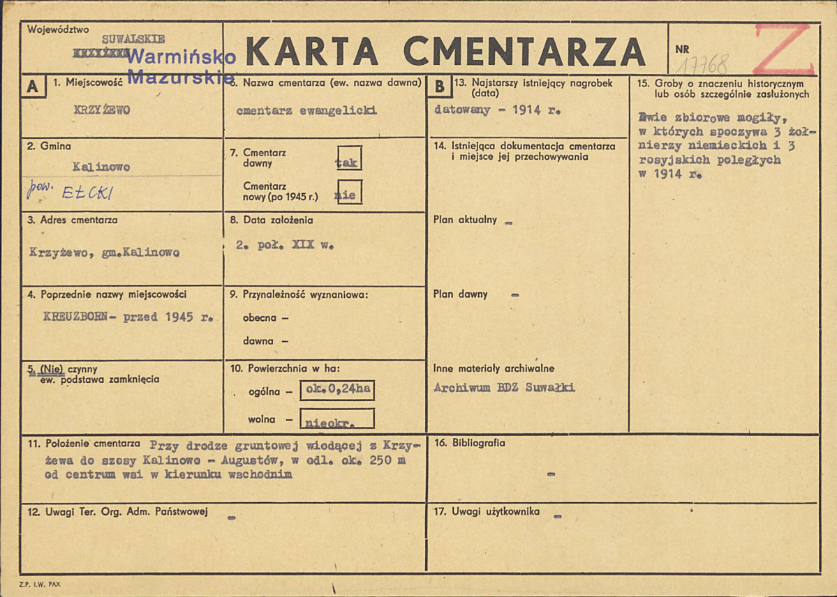 Karta cmentarza, skan nr 1