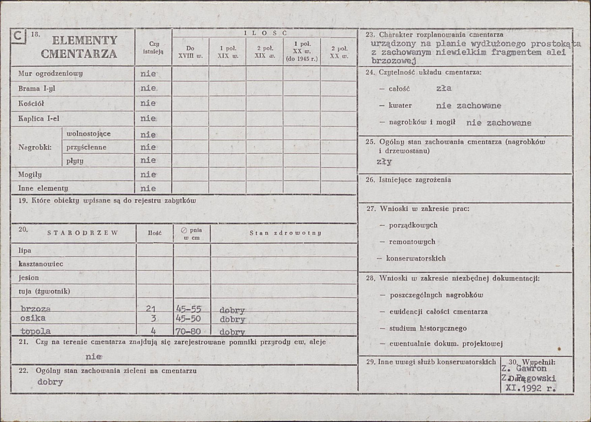 Karta cmentarza, skan nr 2
