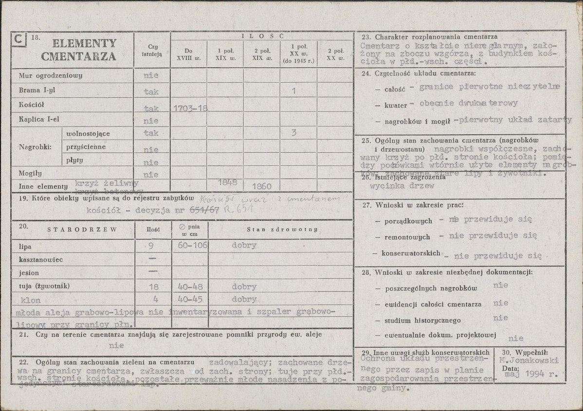 Karta cmentarza, skan nr 2