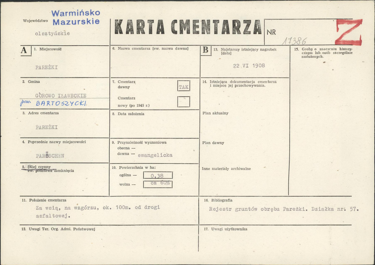 Karta cmentarza, skan nr 1