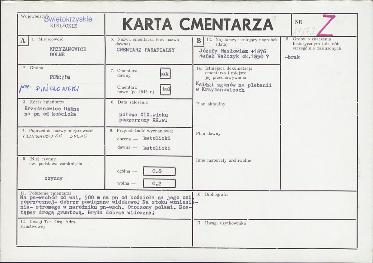 Karta cmentarza, skan nr 1