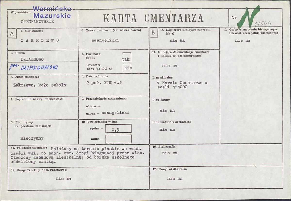 Karta cmentarza, skan nr 1