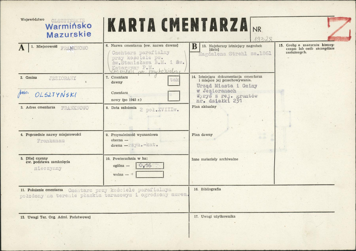 Karta cmentarza, skan nr 1