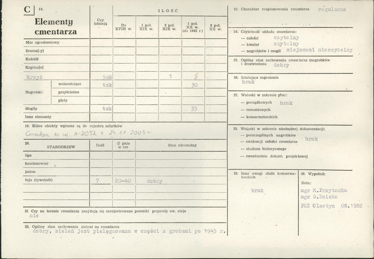 Karta cmentarza, skan nr 2