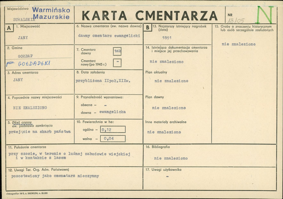 Karta cmentarza, skan nr 1