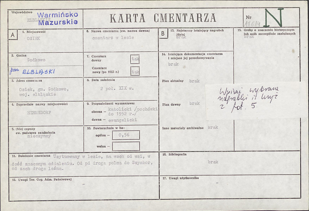 Karta cmentarza, skan nr 1