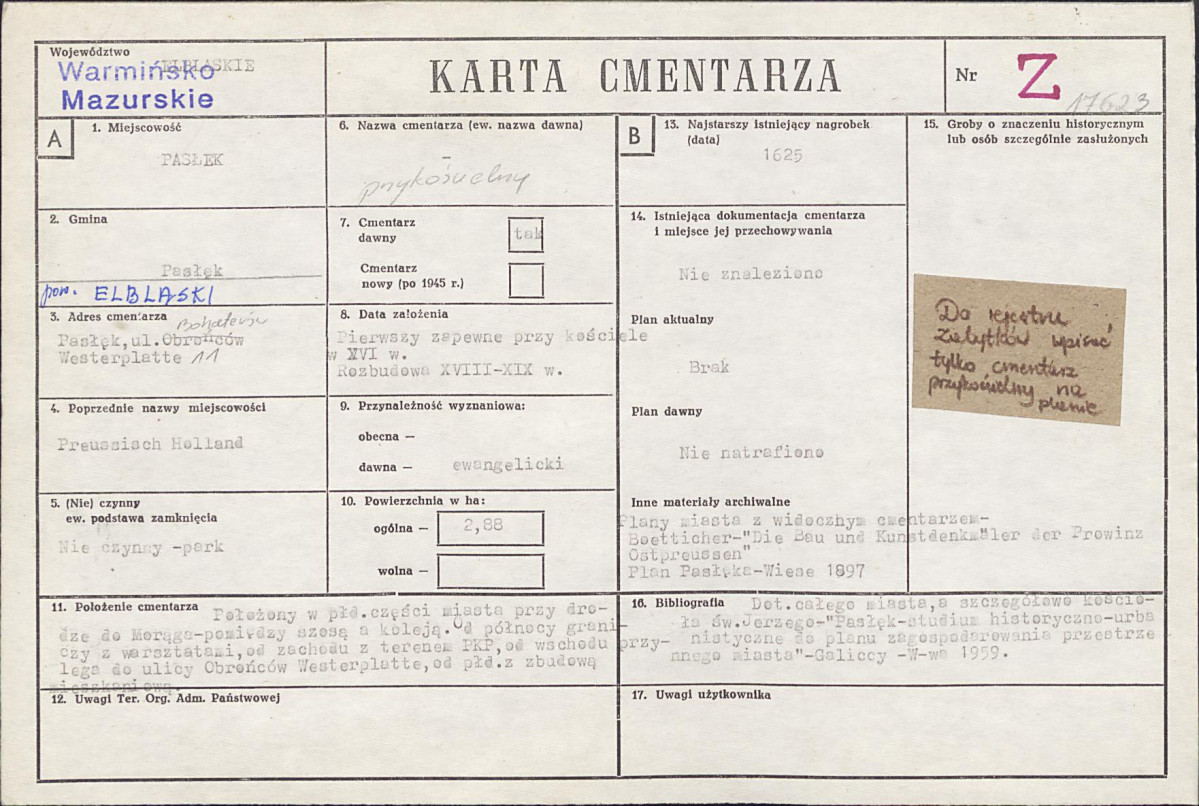 Karta cmentarza, skan nr 1