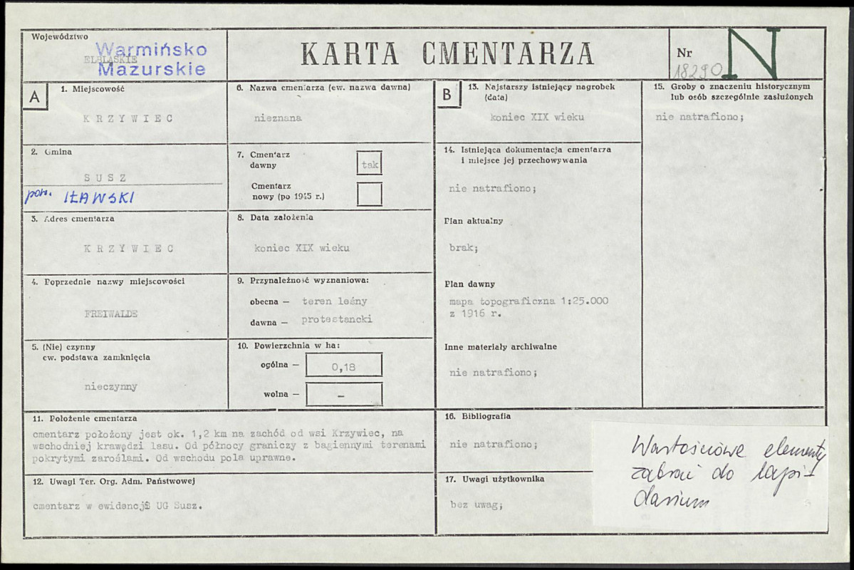 Karta cmentarza, skan nr 1