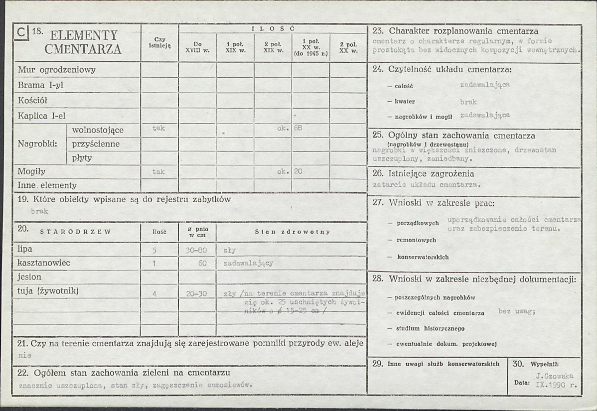 Karta cmentarza, skan nr 2