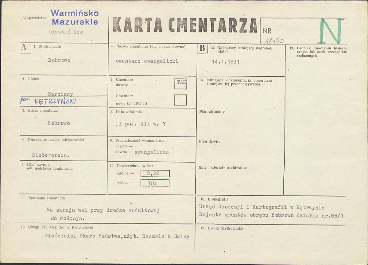 Karta cmentarza, skan nr 1