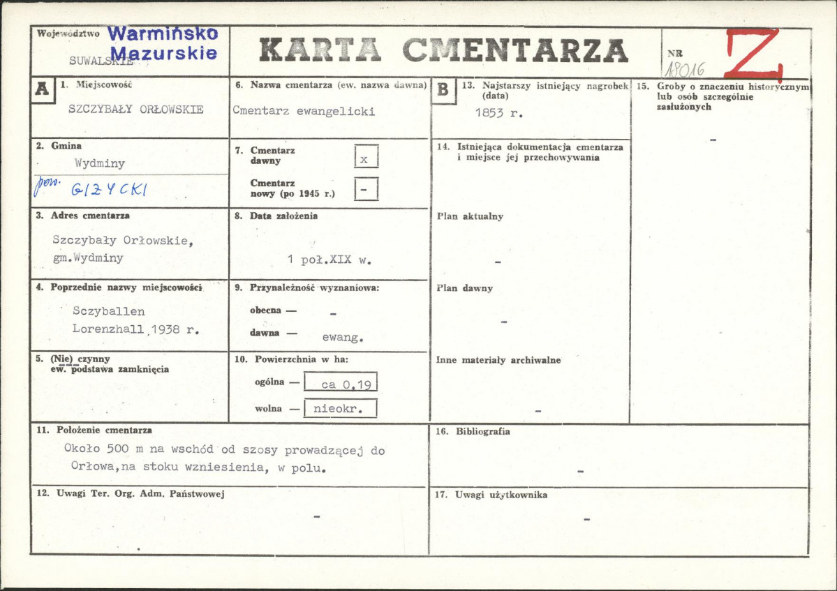 Karta cmentarza, skan nr 1