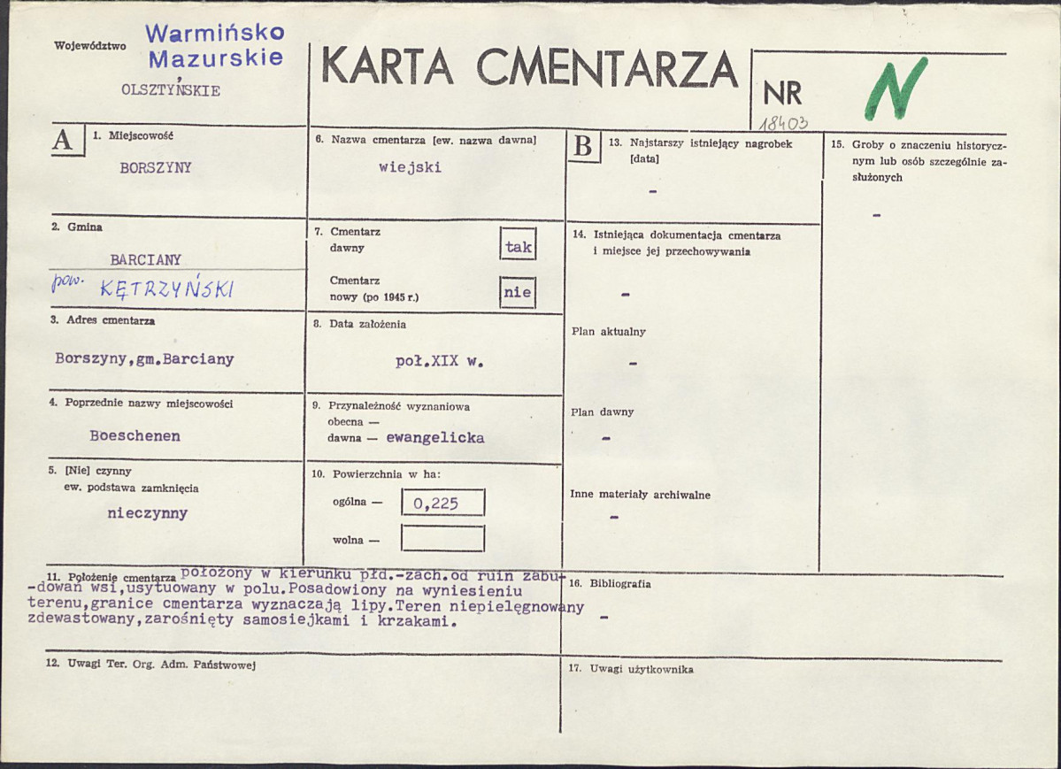 KC - Karta cmentarza, skan nr 1