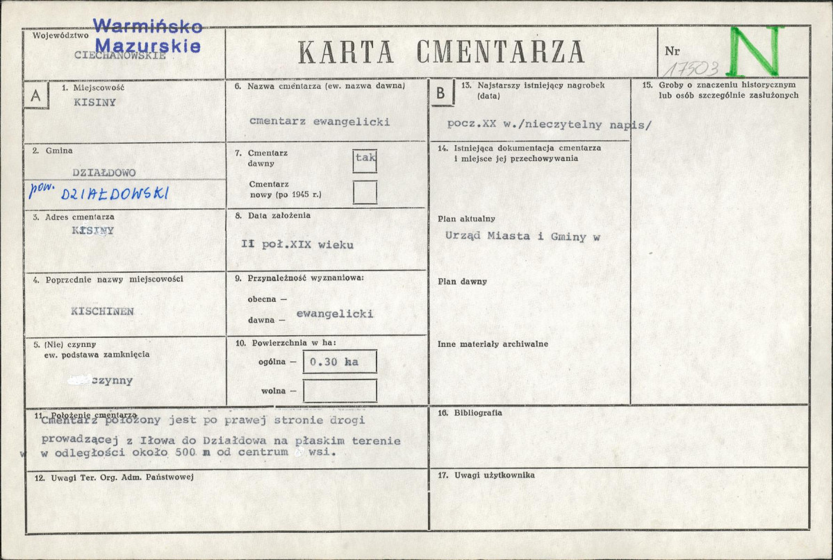 Karta cmentarza, skan nr 1