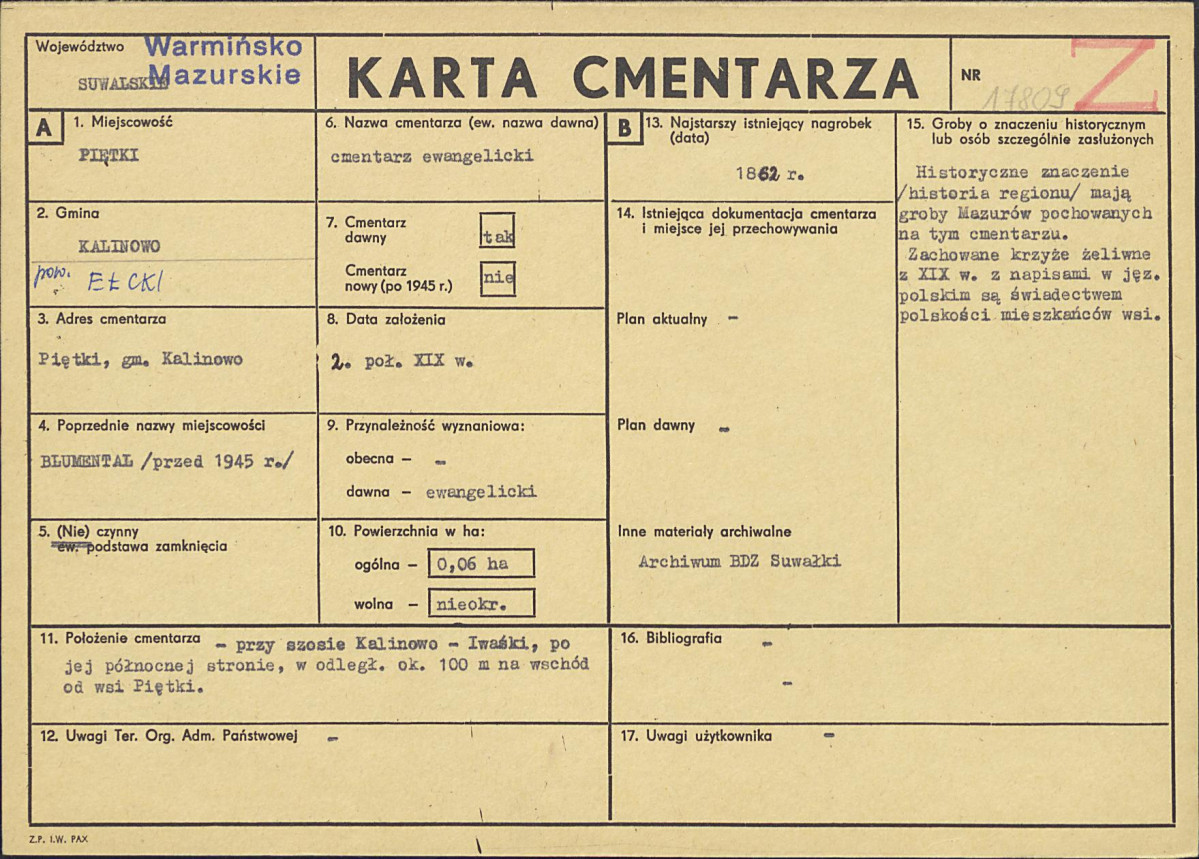 Karta cmentarza, skan nr 1