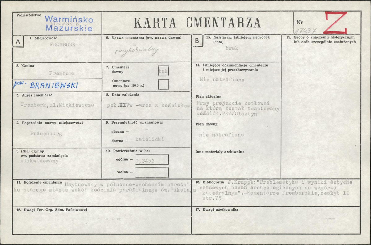 Karta cmentarza, skan nr 1