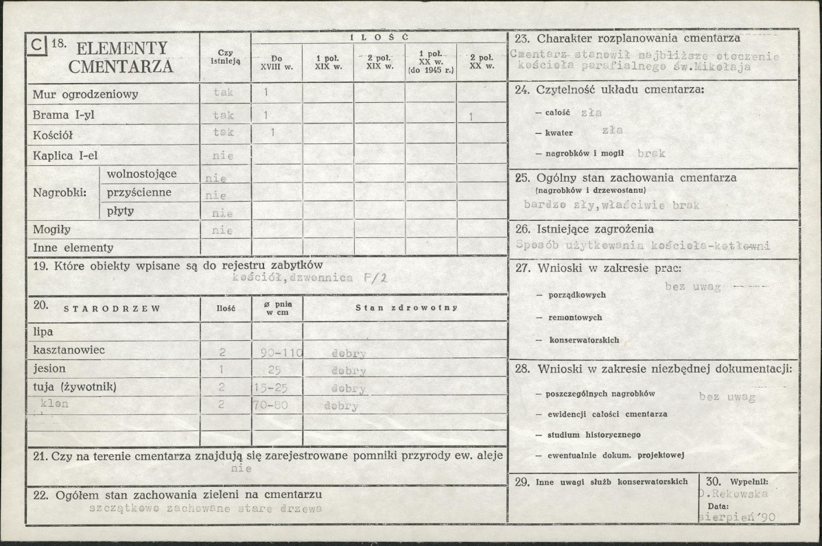 Karta cmentarza, skan nr 2