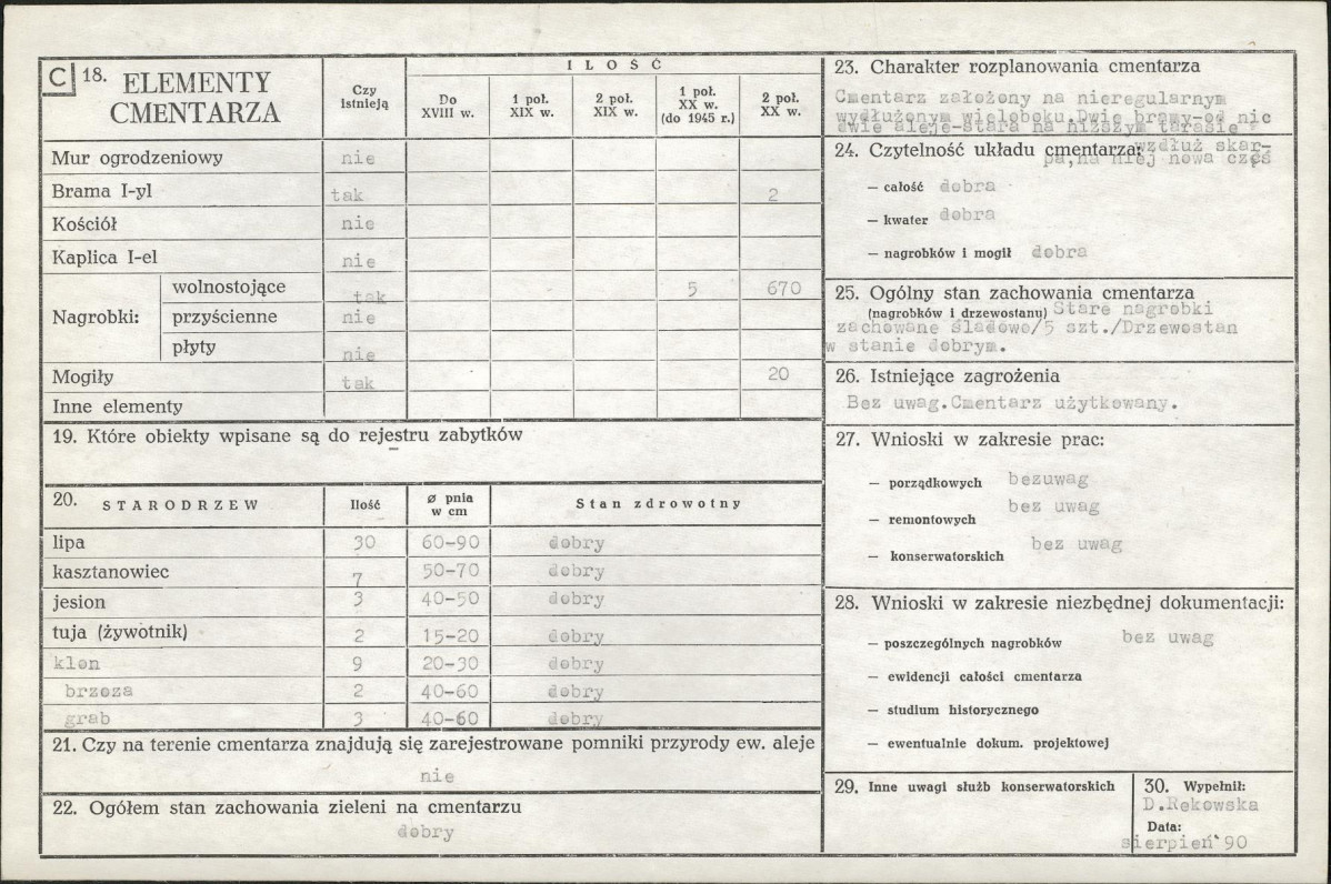 Karta cmentarza, skan nr 2