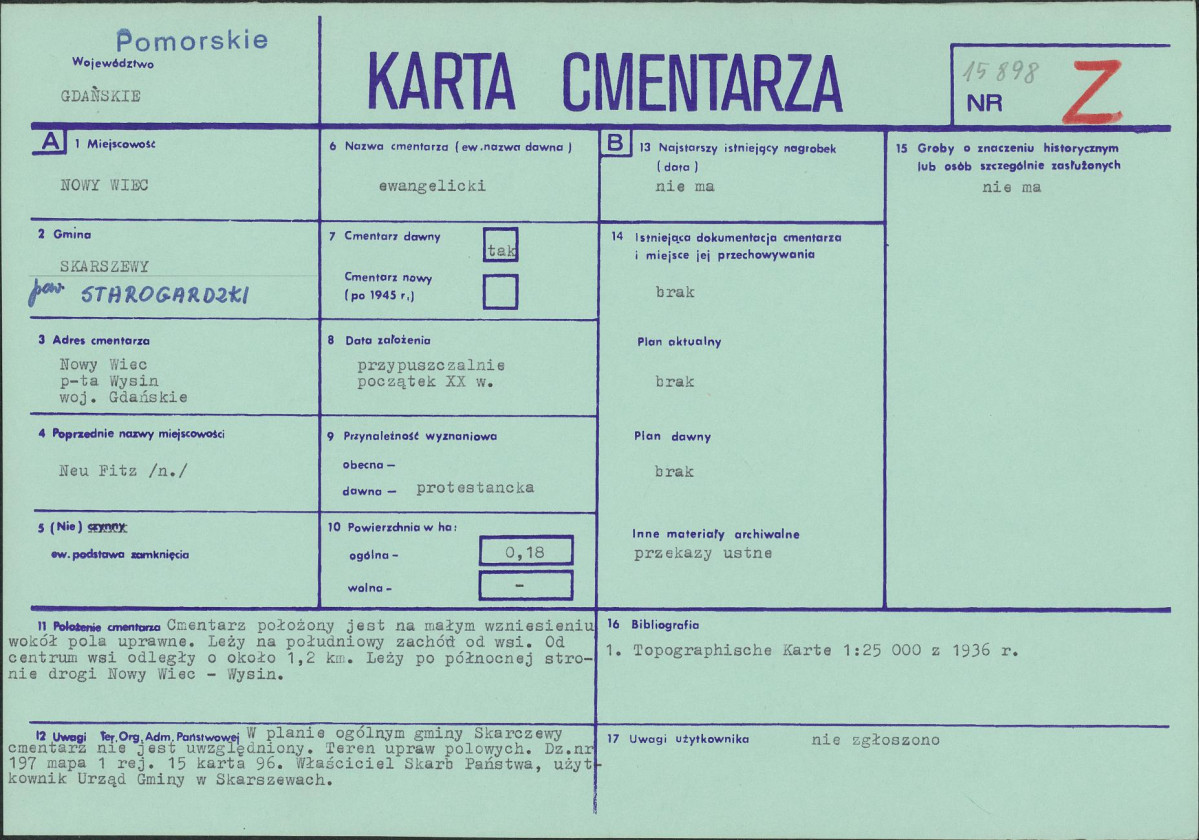 KC - Karta cmentarza, skan nr 1