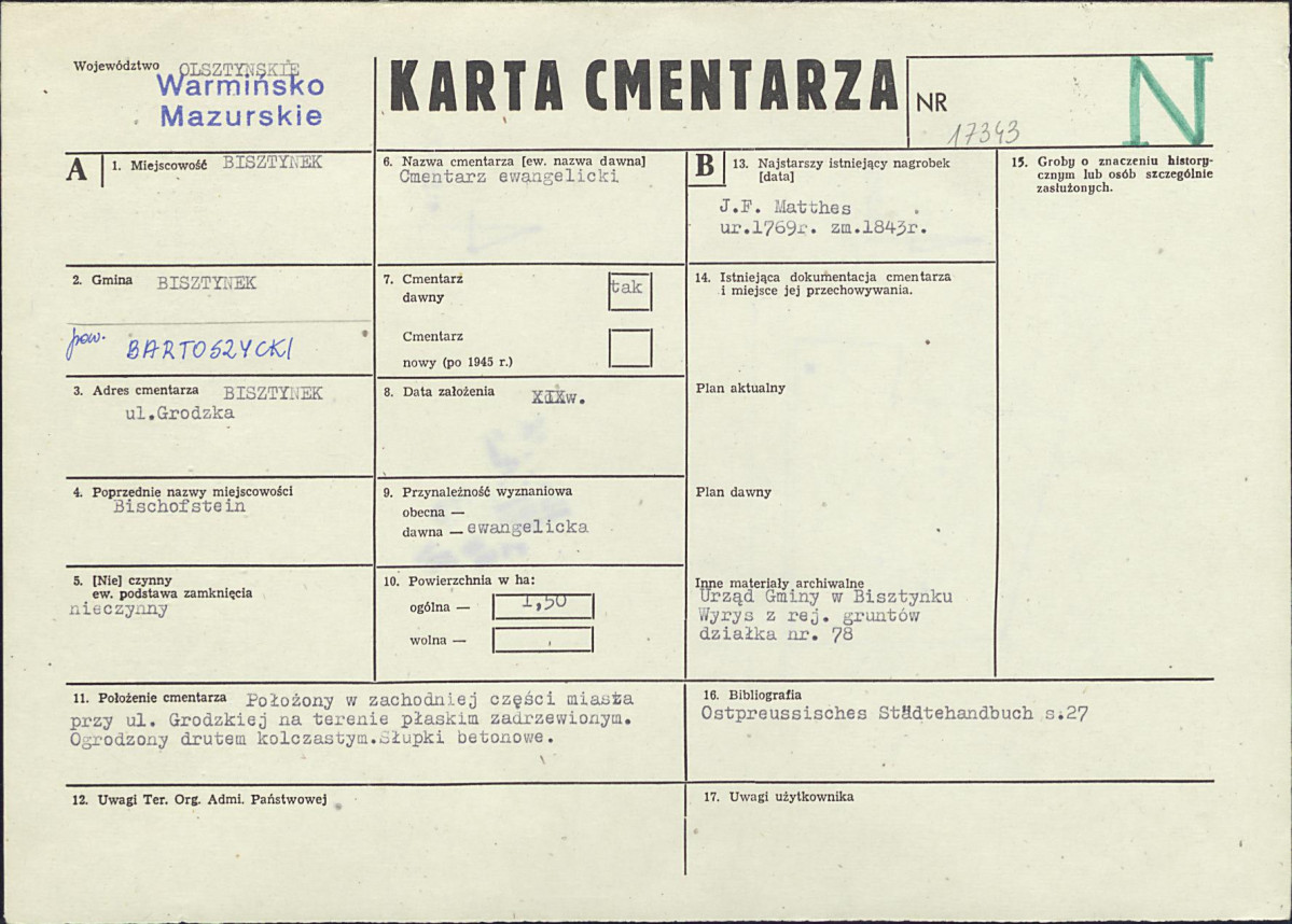 Karta cmentarza, skan nr 1