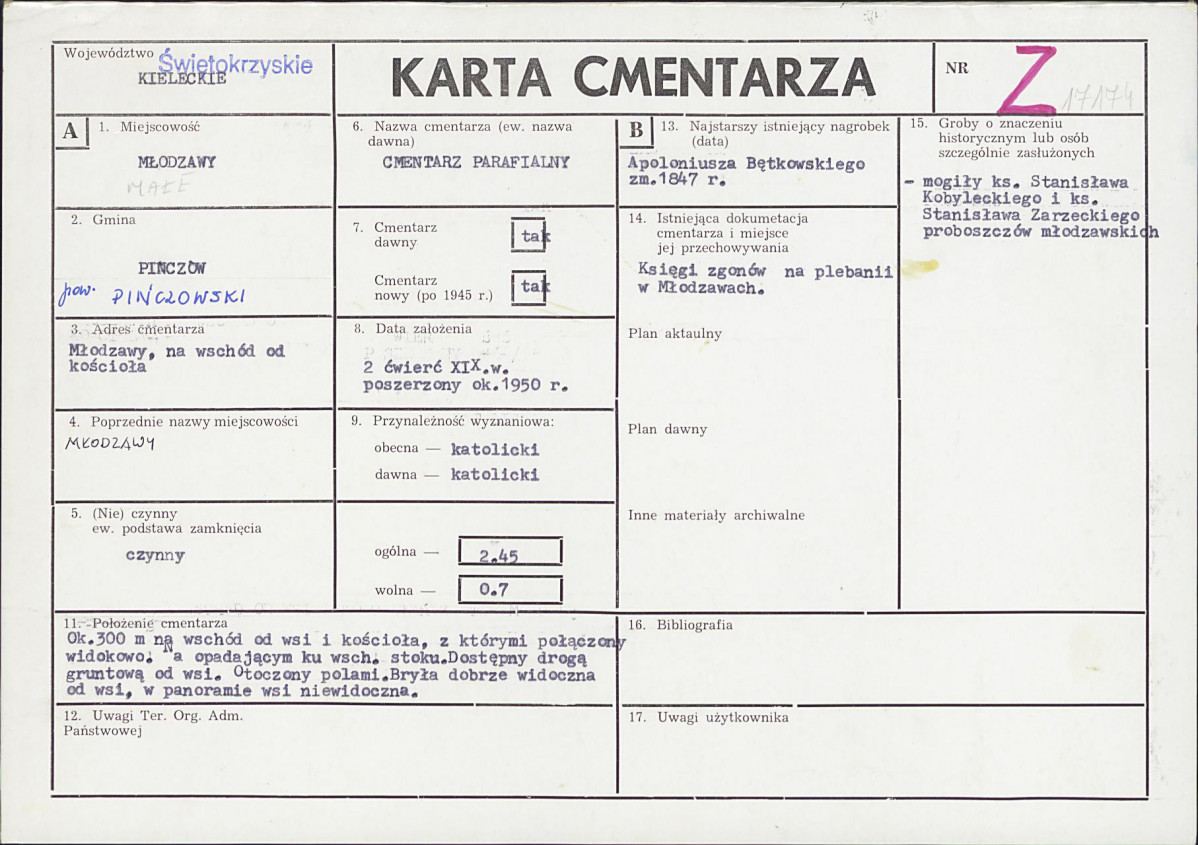 Karta cmentarza, skan nr 1