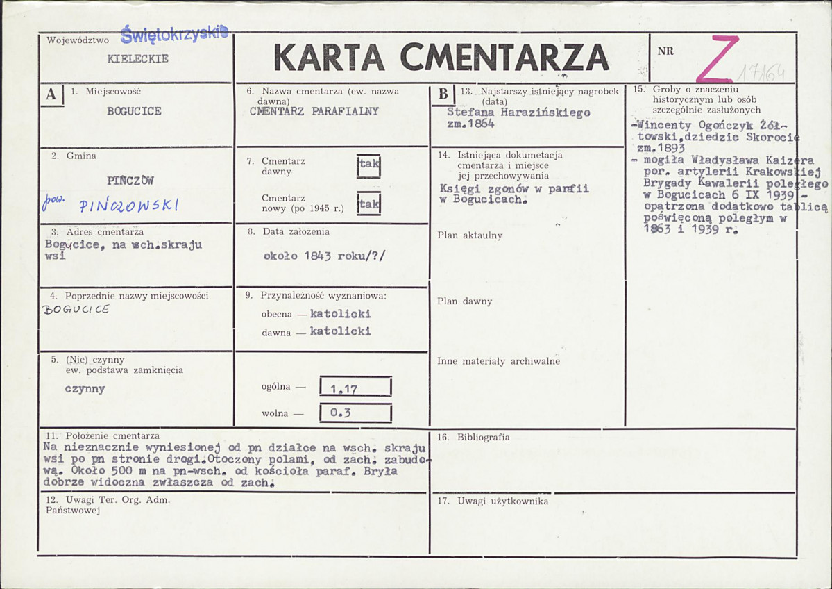 Karta cmentarza, skan nr 1