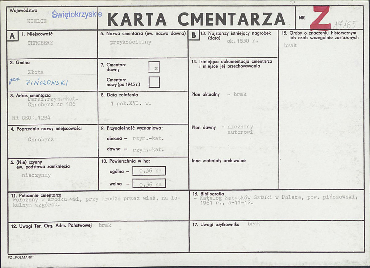 Karta cmentarza, skan nr 1